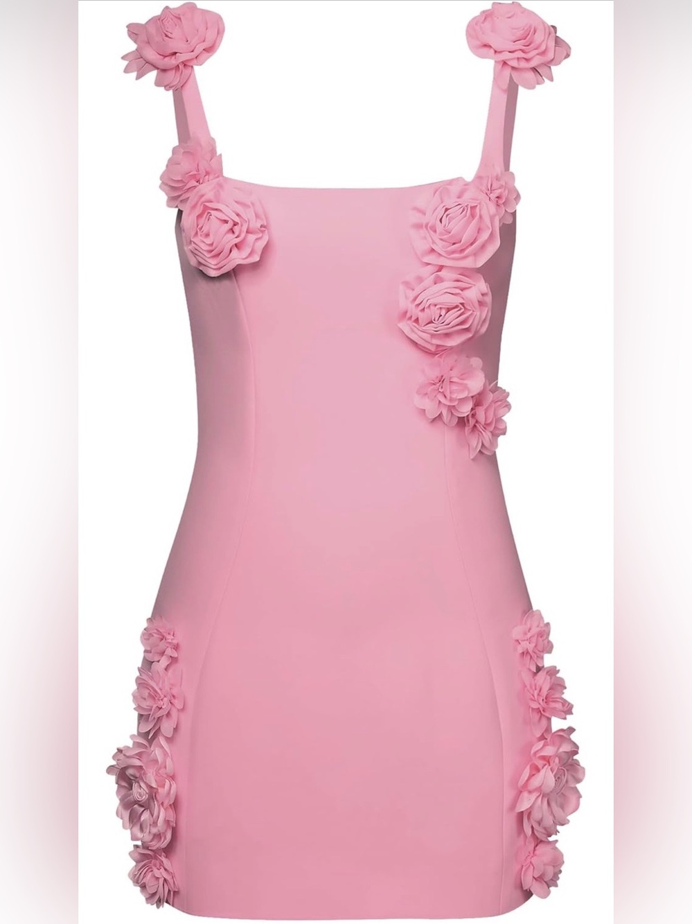 JW PEI Pink Floral Appliqué Mini Dress